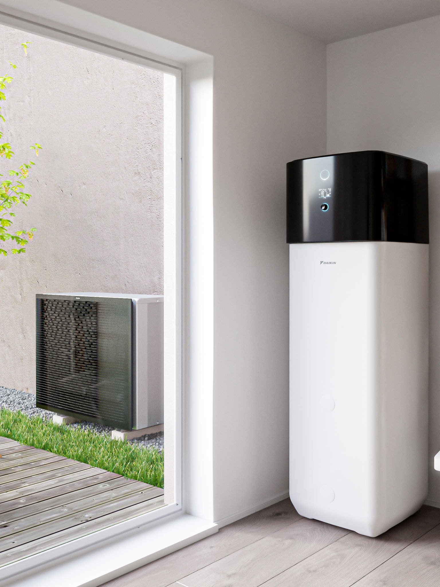 Daikin Altherma luft/vattenvärmepump med inbyggd tank