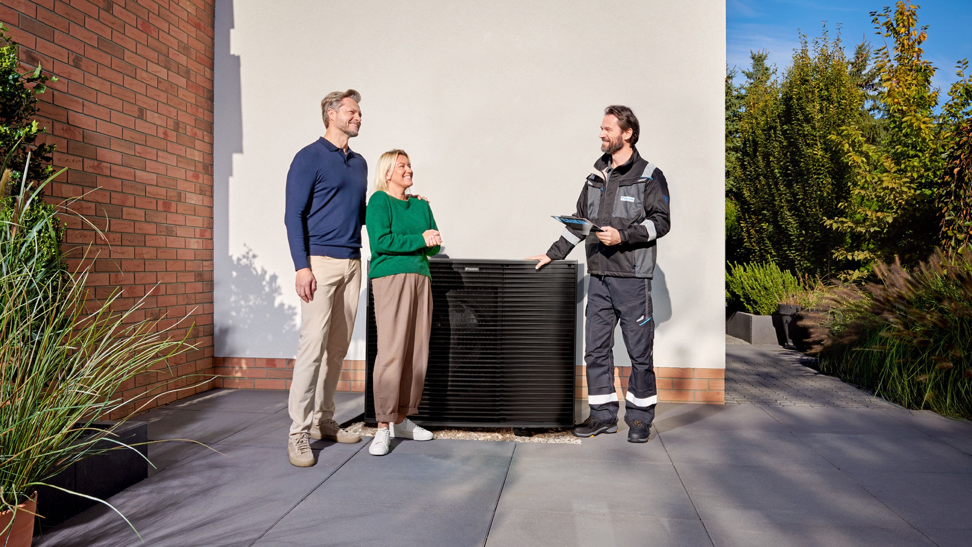 Utomhusenhet på en installerad Daikin Altherma