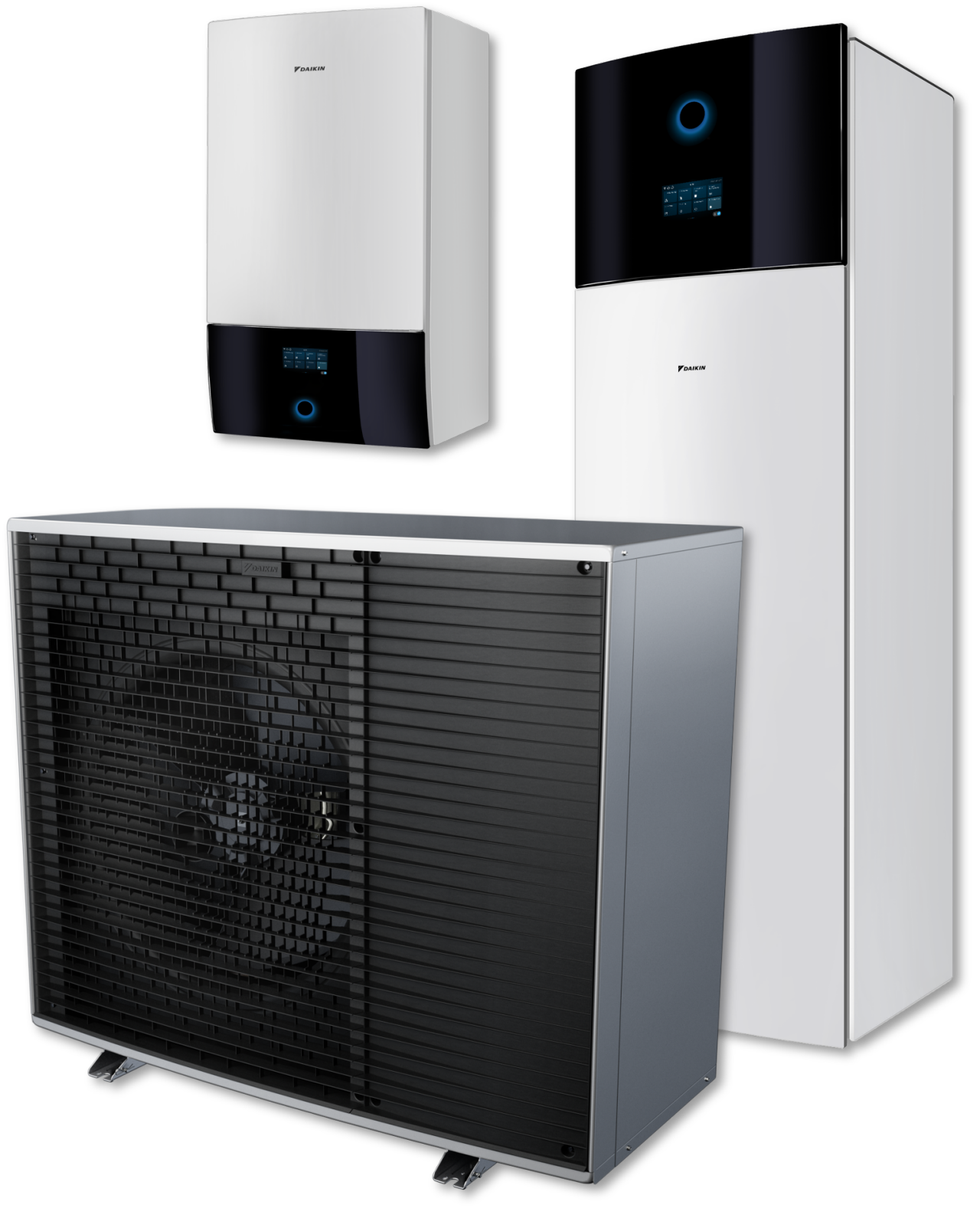 Grupp av Daikin Altherma 4H-enheter